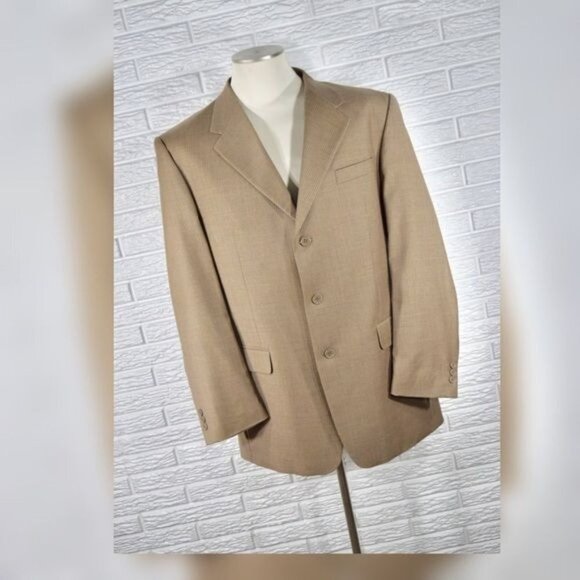 Lazetti Couture Mens Super 120s Wool Suit Jacket Size 42L - Picture 1 of 7